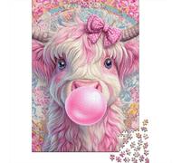Pink Cow Bubble Gum Puzzle Impossible 1000 Pezzi Decorazione Per La Casa. Rilassamento E Intelligence Per Adulti E Ragazzi Da 14 Anni 70x50cm/1000pcs
