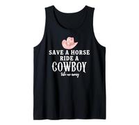 Pink Cowgirl Hat Save a Horse Ride a Cowboy Western Country Canotta