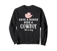 Pink Cowgirl Hat Save a Horse Ride a Cowboy Western Country Felpa