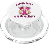 Pink Cowgirl Saying For Women Texas Girls Cute Western Gnome PopSockets PopGrip per MagSafe