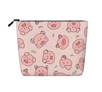 Pink Cute Pig Daily Use Makeup Bag Fake Canapa Viaggio Toiletry Organizer Grande Capacità Resistente all'acqua