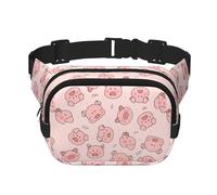 Pink Cute Pig - Marsupio unisex alla moda, elegante marsupio per allenamenti, corsa, viaggi ed escursionismo, Nero , Taglia unica