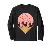 Pink Dripping Ice Cream Baseball Home Plate Sports Lover Maglia a Manica