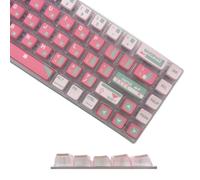Pink Dye Sub PBT Keycaps, tasti budino, keycap personalizzati per tastiera meccanica da gioco, lucentezza attraverso i keycaps, compatibilità per 100%, 95%, 80%, 75%, 60% (rosa verde)