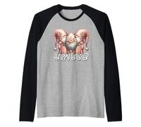 Pink Easter Eggs Decor for Girls And Women Spring GNOME Maglia con Maniche Raglan