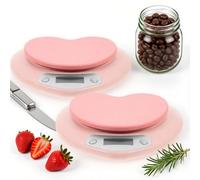 Pink Electronic Kitchen Scale Plastic, Pastry Baking Scale with High Definition LED Display, Touch Button Safe Material for Accurate Weighing at Home and Restaurant Use (Pink + Pink)