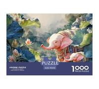 Pink Elephant in The Jungle 1000 Pezzi Cartone Robusto Puzzle Pink Elephant Immagini Vibranti Gioco Per Famiglie Puzzle Decorazioni Per La Casa 70x50cm/1000pcs