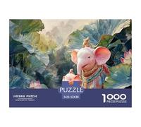 Pink Elephant in The Jungle 1000 Pezzi Cartone Robusto Puzzle Pink Elephant Sfida Unica Gioco Per Famiglie Puzzle Decorazioni Per La Casa 52x38cm/1000pcs