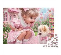 Pink Fairy Tale Girl Puzzle 1000 Pezzi Carta Ecologica Per Bambini Principianti, Puzzle Ultra Difficile, Attività Dopo Scuola, Puzzle Miglior Valutato Per Bambini 38x26cm/1000pcs
