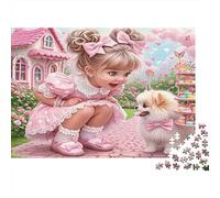 Pink Fairy Tale Girl Puzzle 1000 Pezzi Per Adolescenti Relax A Casa Puzzle Impegnativo Confezione Regalo Da Incorniciare Cartone Ecologico 52x38cm/1000pcs