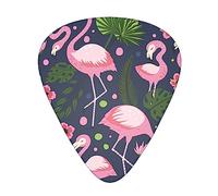 Pink Flamingo And Leaves StOlmx - Set di plettri per chitarra, design con stampa completa, 3 spessori disponibili