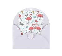Pink Flamingo., biglietto di auguri in carta perlata vuota, disegni verticali, buste per ringraziamento, inviti
