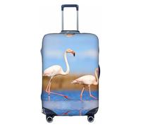 Pink Flamingo in Acqua Bagaglio Copertura Valigia Trolley Protettore Elastico Lavabile Anti Graffio Fit 45-81 Pollici, bianco, S