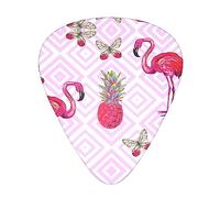 Pink Flamingo Pineapple StOlmx - Set di plettri per chitarra, design con stampa completa, 3 spessori disponibili