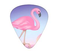 Pink Flamingo - Plettri per chitarra stampati, confezione da 12 plettri personalizzati per chitarra acustica, chitarra elettrica, inclusi 0,46 mm/0,71 mm/0,96 mm
