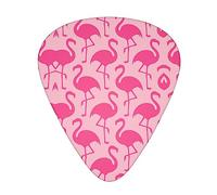 Pink Flamingo StOlmx - Set di plettri per chitarra, design con stampa completa, 3 spessori disponibili