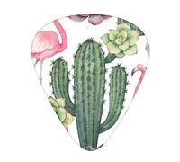 Pink Flamingo Succulent Plants StOlmx - Set di plettri per chitarra, design con stampa completa, 3 spessori disponibili