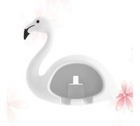 Pink Flamingo Toothbrush Holder Wall Mount Reusable Suction Cup 2 Slots