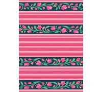 Pink Floral - Lined Journal For Women & Men, Pretty 7" x 10" Notebook for Work & Note with 120 College Ruled Pages.