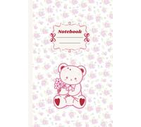 Pink Floral Teddy Bear Notebook: Aesthetic 6x9 Lined Journal for Girls