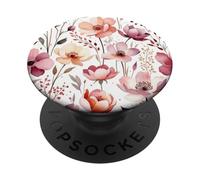 Pink Floral Wildflower Cottagecore Girly Cute Nature Flower PopSockets PopGrip Adesivo