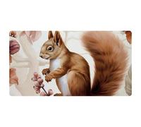 Pink Flower Squirrel-1538 Tappeto da cucina imbottito, impermeabile, antiscivolo, comodo, per cucina, lavello e ufficio, 40 x 75 cm