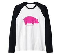 Pink Floyd Animali Icona Maiale Rosa Ispirato Maglia con Maniche Raglan