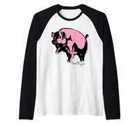 Pink Floyd Flying Pig Classic Rock Band Icona Maglia con Maniche Raglan