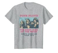 Pink Floyd Il Lato Oscuro della Luna Tour 1973 Maglietta, Bambini, Grigio Melange, 3 Anni