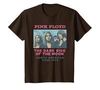 Pink Floyd Il Lato Oscuro della Luna Tour 1973 Maglietta, Bambini, Marrone, 2 Anni