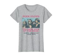 Pink Floyd Il Lato Oscuro della Luna Tour 1973 Maglietta, Donna, Grigio Melange, S