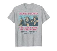 Pink Floyd Il Lato Oscuro della Luna Tour 1973 Maglietta, Uomo, Grigio Melange, L