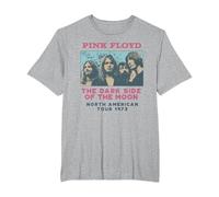 Pink Floyd Il Lato Oscuro della Luna Tour 1973 Maglietta, Uomo Taglie Grandi, Grigio Melange, 4X Tall