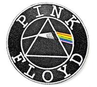 Pink Floyd Patch Dark Side Of The Moon Circle Logo Nuovo Ufficiale Nero Iron On Size One Size