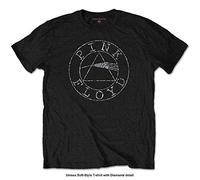 Pink Floyd T Shirt Diamante Circle Logo Nuovo Ufficiale Unisex Nero