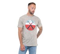 Pink Floyd T Shirt The Wall Hammers Logo Nuovo Ufficiale Uomo Snow Wash Sand Size M