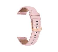 (Pink) For Garmin Forerunner 265S/ 255S/ Venu 2S Watch Band 18mm Genuine Cow Leather Wrist Strap, Rose Gold Buckle