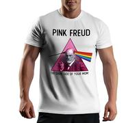 Pink Freud The Dark Side of Your Mom Sigmund Freud Maglietta da Uomo Bianca Size L