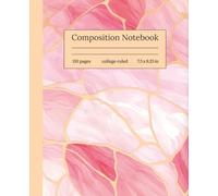 Pink Garden Quartz: College-Ruled Composition Book - 110 Pages - Elegant Pink and Gold Gemstone Pattern - Perfect for School, Work, or Journaling - 7.5 x 9.25 in