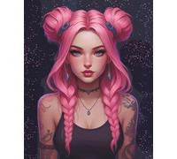 Pink-Haired Warrior Notebook: Fantasy & Anime-Inspired Lined Journal