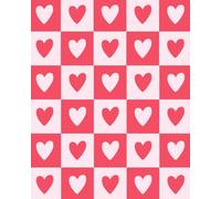 Pink Heart Checkered Composition Notebook - 120 College Ruled Lined Pages: Cute Aesthetic Coquette Notebook with Pink & White Heart Pattern for Journaling, School, and Everyday Notes