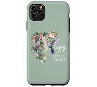 Pink Hummingbird Enjoy the Little Things Humming Bird Sage Custodia per iPhone 11 Pro Max