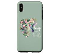 Pink Hummingbird Enjoy the Little Things Humming Bird Sage Custodia per iPhone XS Max