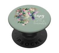 Pink Hummingbird Enjoy the Little Things Humming Bird Sage PopSockets PopGrip Adesivo