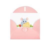 Pink HYTTER - Biglietto di auguri per Natale, compleanni e anniversari, motivo: topolino che ruba cibo