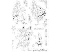 Pink Ink Designs Dance with Fairies - Set di timbri trasparenti, 15,2 x 20,3 cm