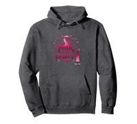 Pink Is My Power - Supporto per la sensibilizzazione al Cancro al Seno Felpa con Cappuccio, Unisex per Adulti, Grigio Scuro, S