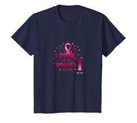 Pink Is My Power - Supporto per la sensibilizzazione al Cancro al Seno Maglietta, Bambini, Navy, 8 Anni