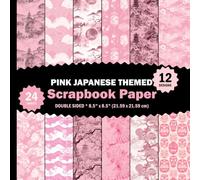 Pink Japanese Themed Scrapbook Paper: Traditional Style Patterned Sheets for Journals, Origami, Cards, Invitations - 12 Designs - 2 Sheets/Design - 8.5"x8.5"