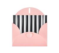 Pink JKIEGOQ - Biglietto di auguri con stampa a righe bianche e nere, 10,2 x 15,2 cm, per Natale, San Valentino, matrimonio, inviti per feste